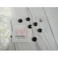 Стразы круглые 12 мм, цвет черный